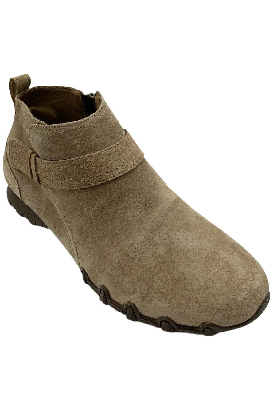 Skechers Women's Bikers Lite Suede Side-Zip Booties Tan - Medium